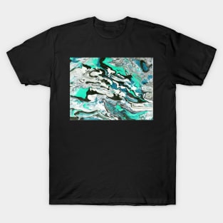 Photo Abstract Black / Green Acrylic Painting T-Shirt